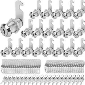 Cabinet Locks with Keys, 1-1/8" Cam Locks Keyed Alike, Quality Cabinet Cam Lock for RV Storage Locks Drawers Mailbox Toolbox Lock Replacement Set, Zinc Alloy (20 Pack, 1-1/8 Inch)