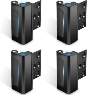 4Pack Home Security Door Reinforcement Lock, Childproof Safety Door Lock Latch Inside Stopper, Add High Security to Prevent Home Unauthorized Entry, Aluminum Construction Finish Black