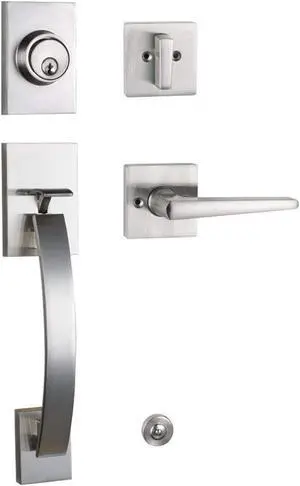 Modish Front Door Entry Handleset Satin Nickel,Slilver Handleset with Deadbolt,MDHST2017SN-AMZ- 2 (KEYED HANDLESET, Satin Nickel)