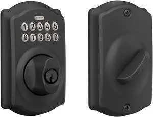 BE365 CAM 622 Keypad Electronic Deadbolt, Matte Black