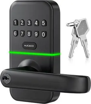 Smart Door Handle Lock with Keypad:  Keyless Entry Digital Knob for Front Door - Electronic Smart Lock with Keypad - Exterior Code Door Knob - Easy Installation