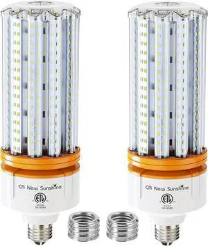 1000W Equivalent LED Corn Bulb, Led Corn light bulbs 15000 Lumen 5000K Daylight White Lamp,E26/E39 Medium Mogul Base,2-Pack 100W Large Area Lights For Outdoor Indoor Garage Warehouse High Bay Lighting