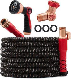 Copper Head w/New Pocket Pivot Expandable Garden Hose 100FT, AS-SEEN-ON-TV, Swivels 360°, Advanced Tri-Tex Tubing & Force Field Jacket, 3X Stronger, Lead-Free, No-Kink, Anti-Burst w/APT