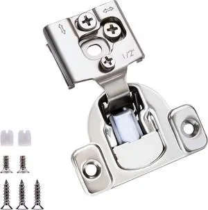 Soft Close Cabinet Hinges,  50 Pack 25 Pair 1/2 inch Overlay Self Slow Closing Door Hinges for Kitchen Cabinets, Face Frame Cabinet Concealed Hinges with Built-in Damper, 3 Way Adjustability