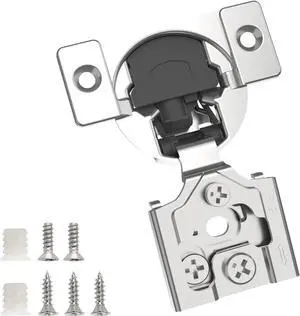 50 Pack 5/8" Overlay 3D Soft Close Concealed Hinge for Face Frame Door, Smooth Slow Self Closing Hinges, Satin Nickel, Hidden 105° Open Angle Stainless Steel Hinge for Kitchen Cabinet Door