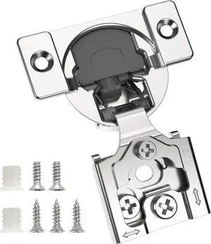 50 Pack 1/2" Overlay 3D Soft Close Concealed Hinge for Face Frame Door, Smooth Slow Self Closing Hinges, Satin Nickel, Hidden 105° Open Angle Stainless Steel Hinge for Kitchen Cabinet Door