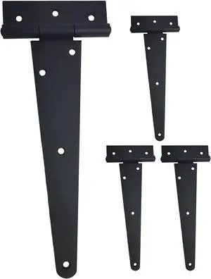 Extra Heavy Duty Tee Hinge, 12x5x3.0mm, Steel, Elegant 2-Layered Frosted Matte Black, Powder Coated, 4 Pack