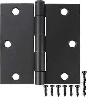 30 Pack Matte Black Door Hinges 3.5 x 3.5 Inch Interior 3 1/2 Inch Door Hinges for Doors Square Radius Corners Flat Iron Hinge 3 ½"x 3 ½" Door Hardware Controls
