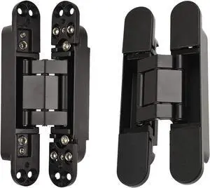 6inch Hidden Door Hinges Invisible Hinges Concealed Hinges Zinc Alloy 180 Degree Swing Hinge 3 Way Adjustable Butt Hinge 6 x 2.5 x 1 inch Black (2 Hinges)