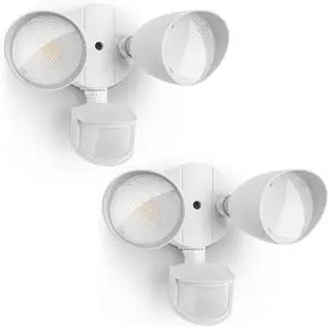 2 Pack 32W 3500 Ln LED Security Lights Motion Sensor Light Outdoor, 5000K Daylight, IP65 Waterproof, Dusk to Dawn, Motion Detector Flood Light for Garage, Yard, Porch-White