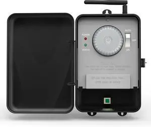 Pool Timer, Outdoor WiFi Timer Switch for Water Heater, Pool Pump, Metal Casing, Heavy Duty 40A 120-277 VAC 2HP