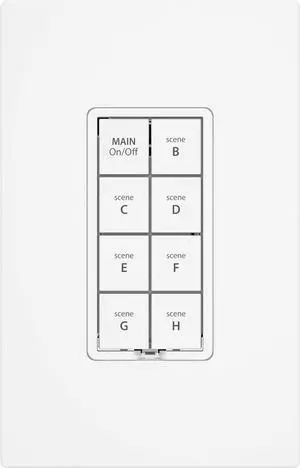 Smart 8-Button Dimmer Keypad, 600W, 2334-222 (White) - Control 8 Different Devices or Sets of Devices - Requires  Hub for Voice Control with  Alexa and Google Assistant