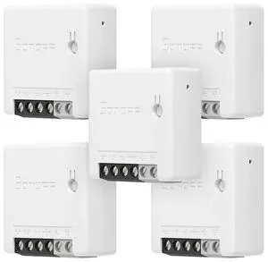 Mini R2 10A Smart WiFi Wireless Light Switch, Universal DIY Module for Smart Home Automation Solution, Works with  Alexa & Google Home, No Hub Required 5-pack