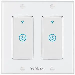 WiFi Smart Light Switch  2 Gang Support Alexa 2 Pole Voice Control WiFi Wall Switch