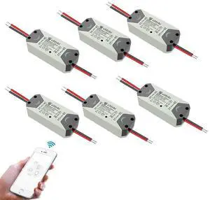 WiFi Smart Switch eMylo Wireless Relay Light Switch Tuya Remote Control Module 2.4Ghz WiFi Home Automation Timer Switch Compatible with Alexa Echo Google Home 6 Pack