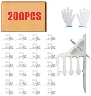 200 Pcs Multi-Cable Staple, Cable Stackers Electrical Wire Stackers, Cable Staples Clips with Steel Nails, White for Suitable Most Cables (White)