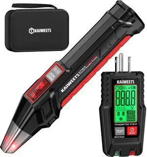 Circuit Breaker Finder with LCD Display, GFCI Outlet Tester, Electrical Circuit Tracer Tool with NCV Test & Flashlight, Includes Carrying Case - KT301