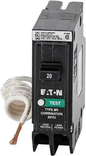 BRP120AF 20 amps Combination AFCI Single Pole Circuit Breaker, Black