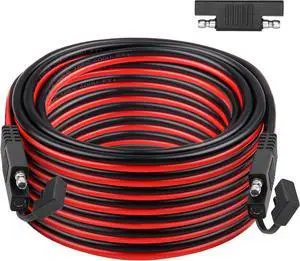 SAE Extension Cable 10AWG 50FT Quick Disconnect Tinned Copper Wire with SAE Connector Wire for Solar Panel, Battery, Tender Motorcycle, Automotive RV, Cars Tractor 10 Gauge