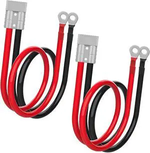 2PCS 50A Anderson Connector Plug with 100cm(39.37 inch) 8AWG O-Ring Cable Battery Quick Connector Forklift Plug Wire Trailer Power Storage Power Harness Power Forklift Charging Connector