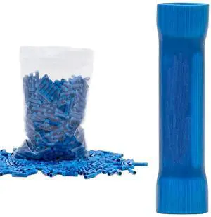 (Blue 16-14GA 1000PK) Insulated Crimp Style Butt Connectors. Crimp Wire Gauges AWG 16-14, Insulated Splice Terminals, PVC Butt Splice