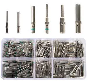 Deutsch Solid Contact Kit Barrel Style Contacts Size 12 16 20 Male Female Terminals DT Series Pin Stainless Steel Crimp Solid Female Male Terminal Set Solid Contacts Socket Connector Wire