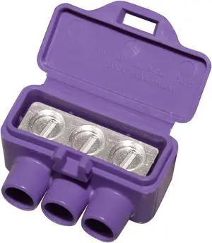 95110 3-Port Aluminum Copper (10-Pack) Wire Connector, Purple