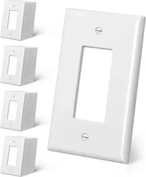 CML Oversized Decorator Wall Plate, 40 Pack Jumbo Electrical Outlet Receptacle Covers, 1-Gang Large White Switch Plates, Over-Size 3.5 x 5.5, Impact Resistant, ETL Listed