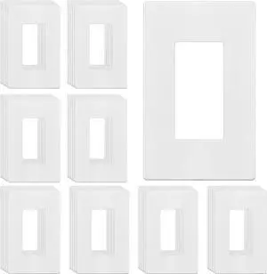 Screwless Decorator Wall Plates Child Safe Outlet Covers, Size 1-Gang 4.68" H x 2.93 L, Unbreakable Polycarbonate Thermoplastic, SI8831-W-40PCS, Glossy, White (40 Pack)