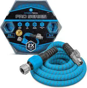25 ft Expandable Garden Hose - Pro Series, 2x Max Flow, 3/4" No-Kink Flexibility, Lightweight Hose for Lawn, Garden, Car Washing, Deck and Patio Cleaning