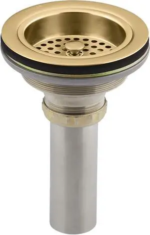 K-8801-2MB Duostrainer Sink Strainer, Sink Drain and Strainer with Tailpiece, Vibrant Brushed Moderne Brass