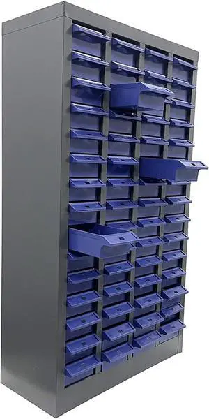 Part Cabinet With 60 Drawers - Plastic Storage for Documents, Equipment, Workshop, Phone Accessories