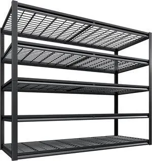 78" H Garage Shelving Heavy Duty Load 3000LBS, Adjustable Storage Shelves, 5 Tier Metal Shelving Unit for Storage Racks Industrial Shelf, 55.2" W x 26" D x 78" H, Black