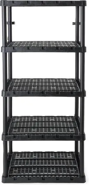 5-Shelf Storage Shelving, Heavy-Duty Knect-A-Shelf, 5 Shelves, Black