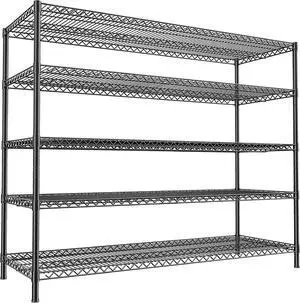 55.5" W Storage Shelves 3200LBS Metal Shelving 5 Tier Wire Shelving Unit Garage Shelving Heavy Duty Metal Shelves for Storage Rack Commercial Adjustable Pantry Shelf, 55.5" W X 18''D X 71" H