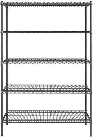 Black 5-Tier Metal Adjustable Freestanding Garage Storage Wire Shelving Unit (36 in. W x 72 in. H x 14in. D)