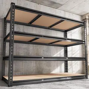 48" W Garage Shelving Heavy Duty 2550 LBS Storage Shelves 4 Tier Heavy Duty Shelving, Adjustable Metal Shelves, Industrial Shelf for Garage, Warehouse, Pantry, 48" W x 60" H x 24" D