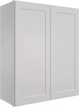 Wood Wall-Mounted Cabinet,Bathroom Medicine Cabinet with Adjustable Shelves and 2 Soft-Close Doors,Laundry Storage Cabinet for Bathroom,Kitchen,Living Room 12" D*33" W*42" H(Light Gray)