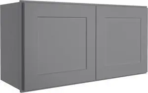 Wood Wall-Mounted Cabinet,Bathroom Medicine Cabinet with 2 Soft-Close Doors,Laundry Storage Cabinet for Bathroom,Kitchen,Living Room 12" D*36" W*18" H,Shaker Grey