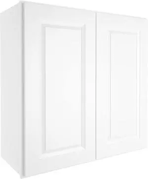 Wood Wall-Mounted Cabinet,RTA Bathroom Medicine Cabinet with Adjustable Shelves and 2 Soft-Close Doors,Laundry Storage Cabinet for Bathroom,Kitchen,Living Room 12"D*30"W*30"H,Traditional White