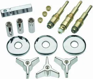 Bathtub and Shower 3-Handle Remodel/Rebuild Trim Kit for American Standard Colony Faucets | Cross-Arm Handle | 9C-23H, 9C-23C, 11C-1D | Chrome (39614)
