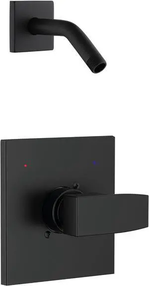 Replacement for Delta 13/14 Series Shower Handle Trim Kit with Shower Arm and Flange, Compatible with Delta R10000 Valve, Matte Black (Cartridge and Valve Not Included)