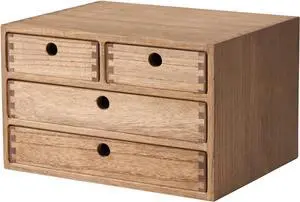 Wood Desktop Storage Cabinet/Workspace Document Office Necessity Organizer with 4 Drawers/Home,Office Letter Mail Sorter with 3 Levels/Hold Makeup Box (BR, 3-Layer &4 Drawers)