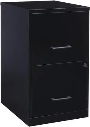2 Drawers 24.5" Vertical Black Metal Filing Cabinet Lockable Pre-Assembled Stationary Letter Size for Home, Office