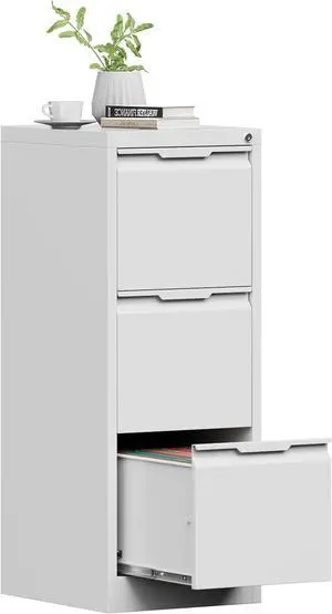 3 Drawer File Cabinet, Vertical Filing Cabinets for Home Office, Locking Metal File Cabinet for Letter/Legal/A4/F4 Size, Assemble Required