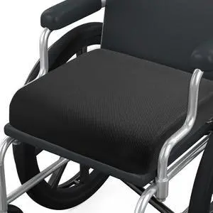 Thick Memory Foam & Gel Seat Cushion, 18"X16"X4" Large Chair Cushion for Wheelchair Mobility Scooters, with Non-Slip Bottom and Carry Handle (Black)