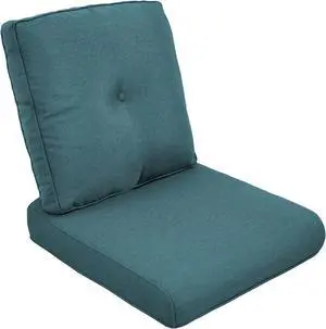 Outdoor Chair Cushion Set, 25 x 22 Deep Seat Cushion, Patio Chair Cushions for Outdoor, Include 1 Seat Cushion and 1 Back Cushion, Peacock Green