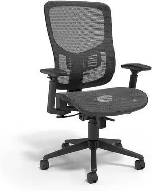 Kroy Ergonomic Office Desk Chair, Breathable Mesh Swivel Seat & Back, Adjustable Height, Lumbar Support, Black