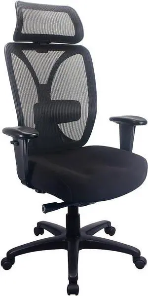 TP6450C Ergonomic Mesh Office Chair with Cooling Gel Layer, Adjustable Arms, Headrest, Lumbar Support, and Swivel Caster Wheels, Black