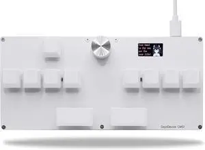 SayoDevice CM51 Rapid Trigger Keyboard for OSU!djmax... Rhythm Game with OUTEMU Hall Magnetic Linear Switches with Knob Custom Programmable Keypad (White-OUTEMU Pink Switches, CM51)
